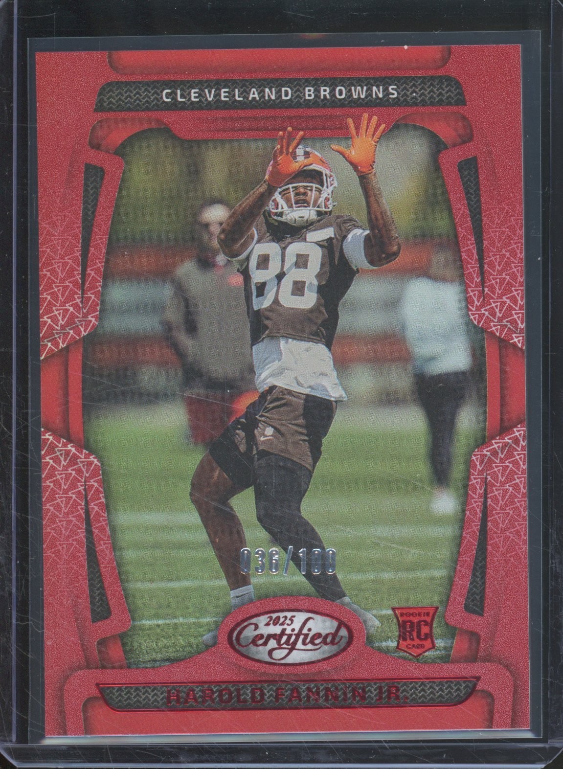 2025 Panini Certified HAROLD FANNIN JR #178 RC Rookie Mirror Red /100 Browns