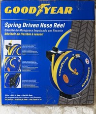 Carrete de manguera de aire retráctil 3/8" pulgadas x 50' pies SBR manguera de goma máximo 300 PSI pesado