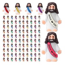 100PCS Mini Jesus Figurines - Perfect Easter Egg Stuffers  Religious Gifts