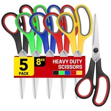 5-Pack, 8" Scissors All Purpose Comfort-Grip Handles Sharp 5Pack, 5 Pack