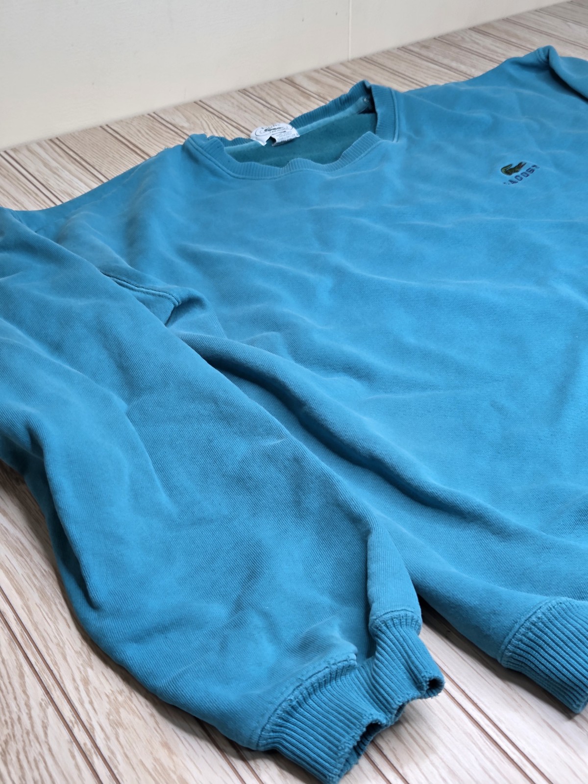Vintage Izod Lacoste Sweatshirt Men's Large Teal Crewneck Shirt USA thumbnail 12