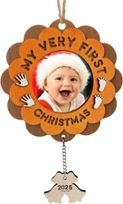 My First Christmas Picture Frame 2025 Wooden Baby'S First Christmas Picture Orna