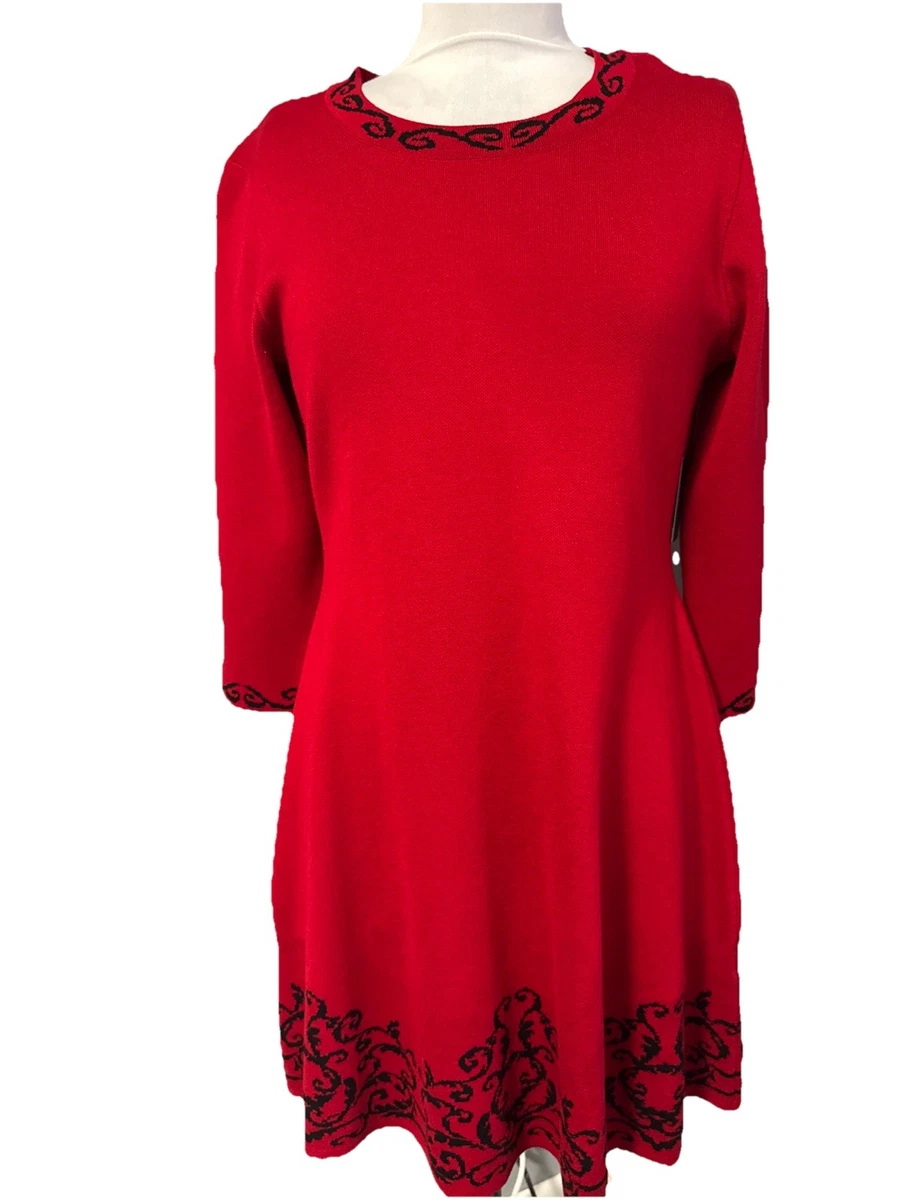 chinese dress ladies Jessica Howard Women's Lace Trim Knit Mini Dress – Boat Neck Elbow Sleeve  Desk to Dinner at Amazon Women's Clothing store main image 1