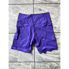 Halara NWOT Crossover Waist Biker Shorts Purple High Rise Side Pockets Womens L