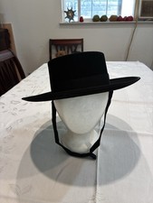 Vintage Clasico Andaluz Alta Calidad Black Wool Western/Bolero Hat Small 57 EUC
