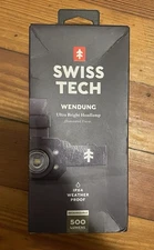 Swiss Tech 500 Lumens Ultra Bright LED Headlamp Rechargeable Weatherproof Black