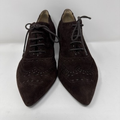 Women s Fratelli Rossetti Leather Lace Up Brown Pump Size 35
