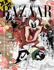 Shani Moyal- Mixed Media on Canvas "Loony toons TAZ"