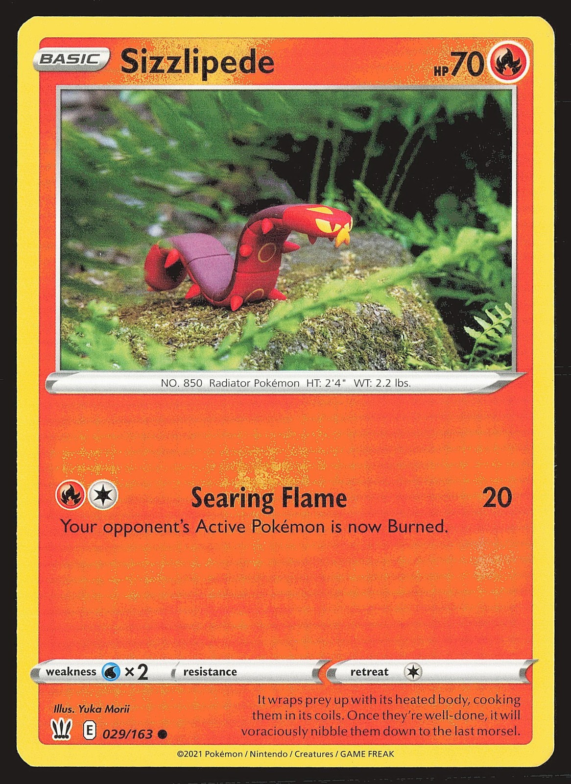 SWSH05: Battle Styles Sizzlipede #029/163 Common Pokemon Card