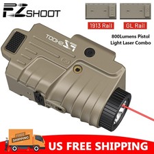 800 Lumens Red/Green/Blue Laser Flashlight Combo For Handgun Pistol Rechargeable