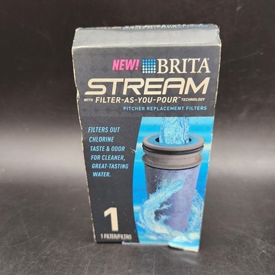 BRITA STREAM Filter As You Pour Pitcher Replacement Cartridge 1 Count NEW SEALED
