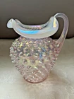 Fenton Glass Hobnail Pink Pearl Opalescent Pitcher Iridescent Champagne 3366PY