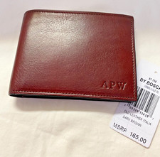Bosca Continental Italian I.D. Old Leather Wallet Dk Brown 97-758 Monogram APW
