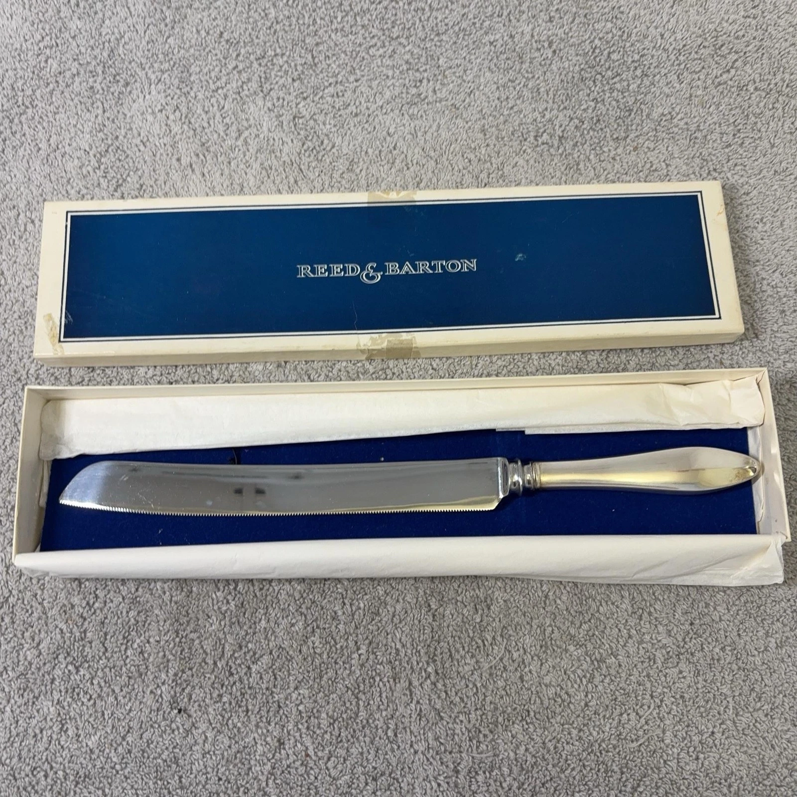 Vintage Reed & Barton Sterling Handle Stainless Cake Knife Sheffield England Box