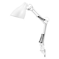 Klemmleuchte Metall Weiß Osram E27 Verstellbar H:40Cm Tischleuchte Schreibtisch