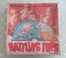 VINTAGE BATTLING TOPS BOARD GAME BY IDEAL DATED 1968 IN GOOD WORKING CONDITION