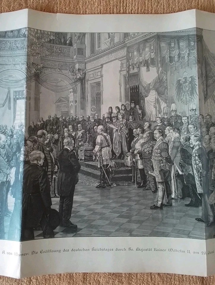 Eröffnung des deutschen Reichstages durch Kaiser Wilhelm 1888 ,Druck - Bild 3 von 4