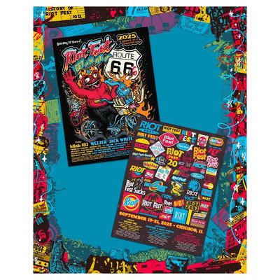 Riot Fest Chicago 20th Anniversary Poster   Douglass Park 2025