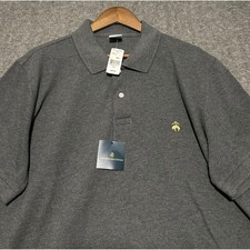 Brooks brothers golden fleece pique polo shirt mens cotton gray size 2XL slim