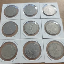 USSR COINS RUBLES LENIN GAGARIN WW2 .LOT OF 9.#536