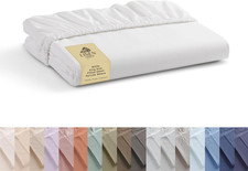 100 Cotton Percale Weave Fitted Sheet, King Size, White, 1 Deep Pocket Fitted S
