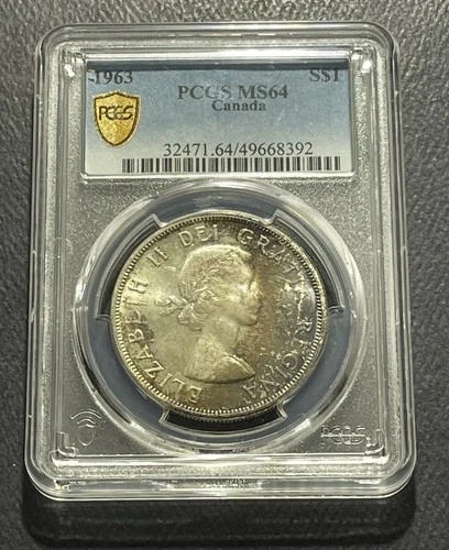 Canada 1963 Dollar Silver Coin: PCGS MS64 (ALREADY SOLD TO A CUSTOMER)