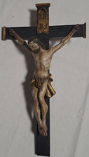Holz Kreuz Jesu Christus Kruzefix alt Vintage 19 /20 Jahrhundert Handgeschnitzt