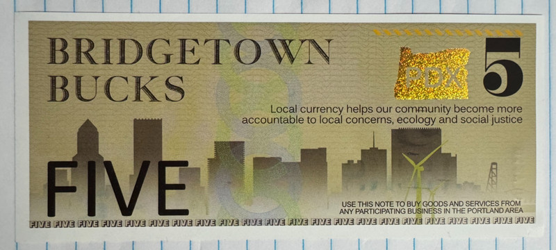 Portland, Or. PDX Currency Corporation, Bridgetown 5 Bucks 2012