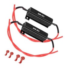 2PCS 50W 6Ohm LED Load Resistors, Automotive LED Turn Signal Resistor Black