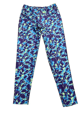 REEBOK GIRLS LEGGINGS ATHLETIC MULTICOLOR STRETCH SIZE L 12 14