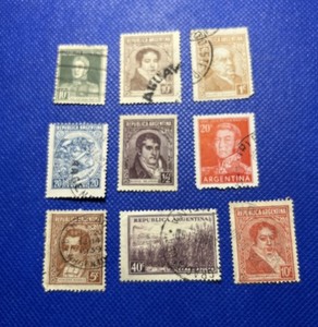 9 Argentina Stamps ,Used 1920-1950 