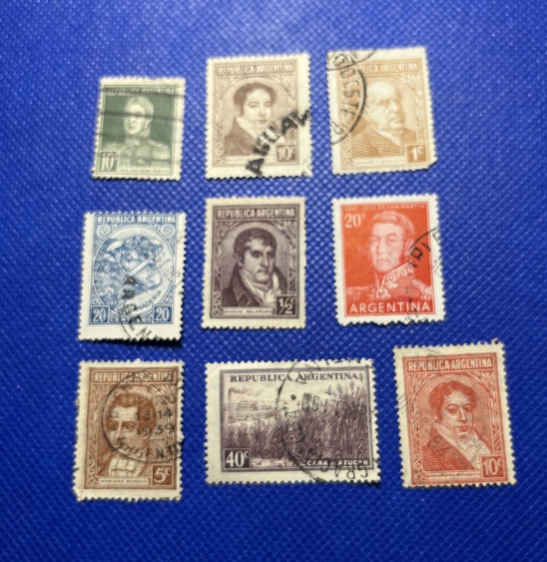 9 Argentina Stamps ,Used 1920-1950 