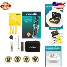 Clarinet Care Kit w/ EVA Case - All-Inclusive Cleaning Tools, Cork Grease, Th...