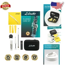 Clarinet Care Kit w/ EVA Case - All-Inclusive Cleaning Tools, Cork Grease, Th...
