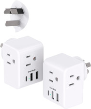 2 Pack Australia New Zealand Power Plug Adapter, Australia Travel Adapter with
