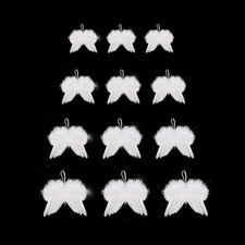 12Pcs Angel Feather Wings Ornament, Christmas Tree White Feather Hanging D cor H