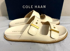 NEW Cole Haan Women's Marisol Footbed Sandals - PICK SIZE - Ivory Patent Leather
