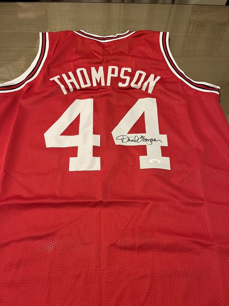 David Thompson #44 Signed NC State Red Custom Jersey JSA Certified 1974 NCAA Champ