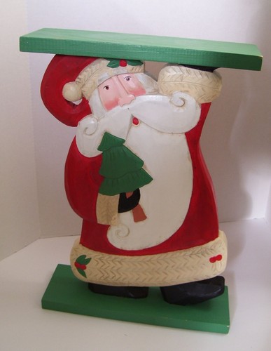 Estante Papá Noel Madera Tallada Independiente Decoración Navidad Vacaciones 18.5" - Imagen 2 de 11