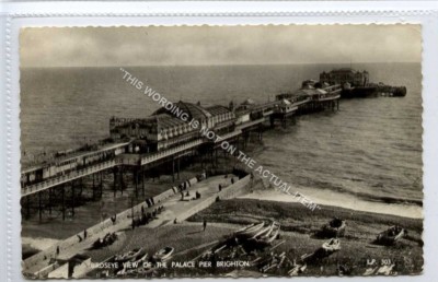 (Ld4453-100) RP, Birds Eye View of The Palace Pier, BRIGHTON 1962 gebraucht G-VG