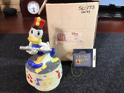 Vintage Schmid Disney Donald Duck Marching Pretty Girl Melody Musical Box