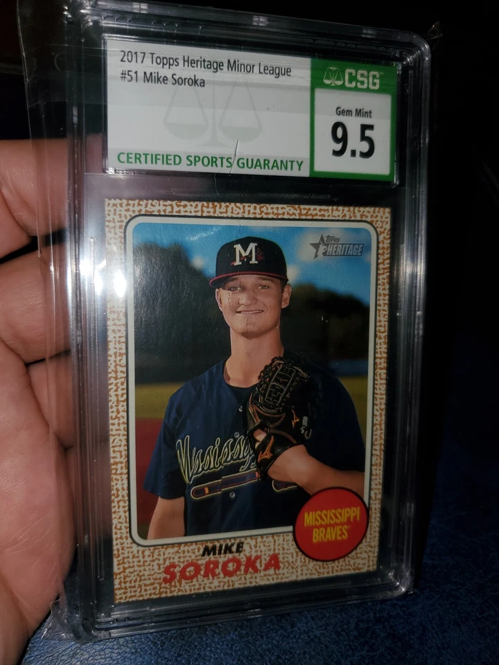 CSG 9.5💎Mint~Mike Soroka Rookie 2017 Topps Heritage Minors Braves🔥INVEST ! - Image 2 of 4
