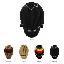 Dreadlock Cotton Oversized Baggy Rasta Patterned Knit Visored Beanie - FREESHIP