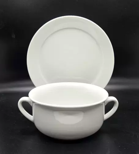 Williams-Sonoma ~ Essential White ~ Cream Soup Bowl with Bread Underplate/Saucer