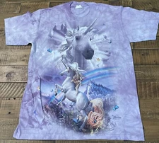 Unicorns and Rainbow The Mountain Tie Dye Purple T Shirt Adult S Delta Apparel