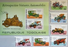 TOGO 1977 1221-26 A Block 115 955-56 C308-C311a Automobiles Cars Cars MNH