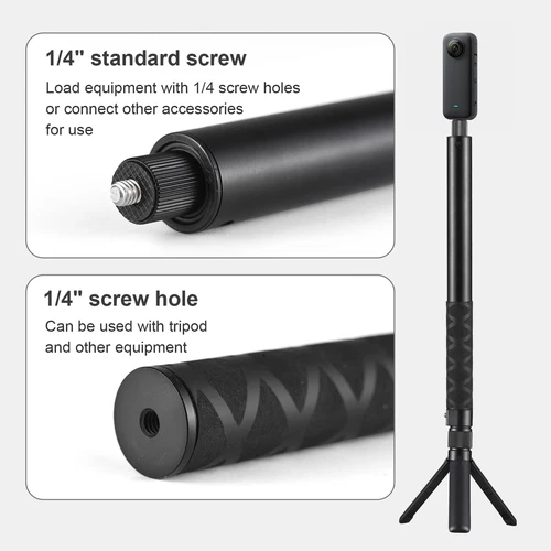 Extendable Invisible Selfie Stick Kit with Rotatable Handle Tripod Q1I1 - Picture 5 of 8