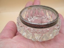 London 1926 Larger Sterling Silver & Cut Glass Salt Bowl