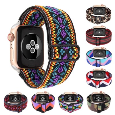 Nylon Elastic Adjustable Watch Band for Apple Watch Series 7/6/5/4/3/2/1/SE/Nike