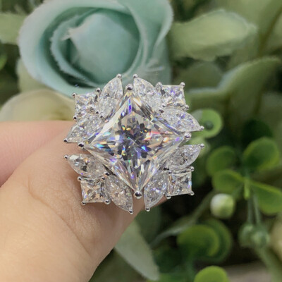 Elegant Women Cubic Zircon Rings 925 Silver Anniversary Jewelry Gift Sz 6-10